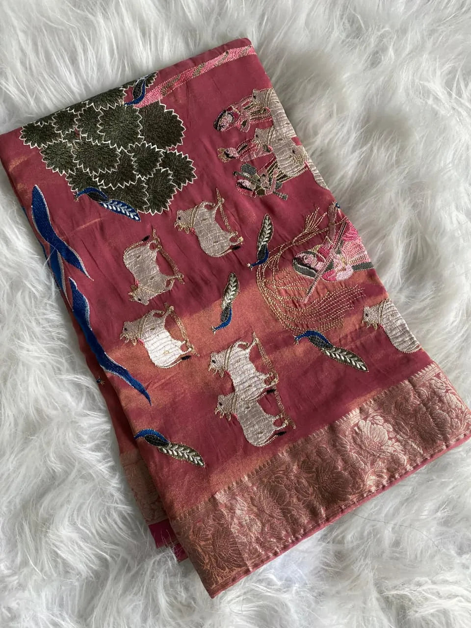 Premium Embroidery Pichwai Designer Saree