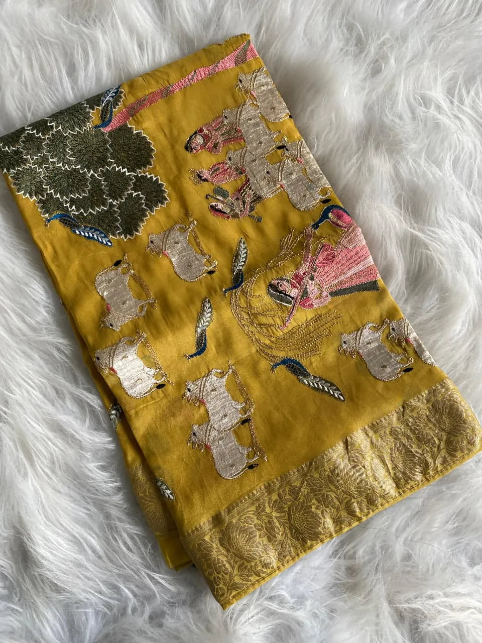 Premium Embroidery Pichwai Designer Saree