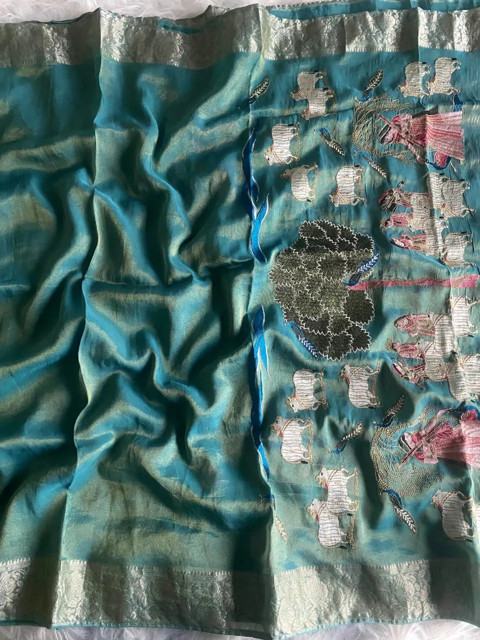 Premium Embroidery Pichwai Designer Saree