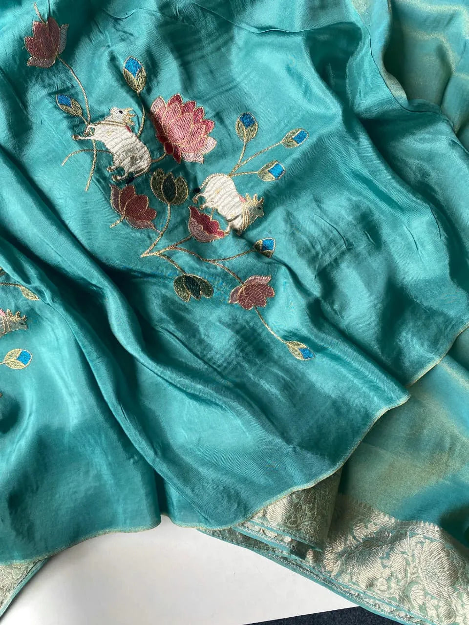 Premium Embroidery Pichwai Designer Saree