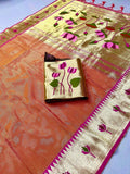 Soft Kanchipuram Tissue Paithani Lotus Silk Saree