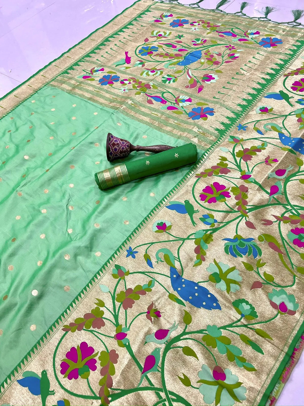 Soft Kanchipuram Tissue Peacock Paithani Silk Saree