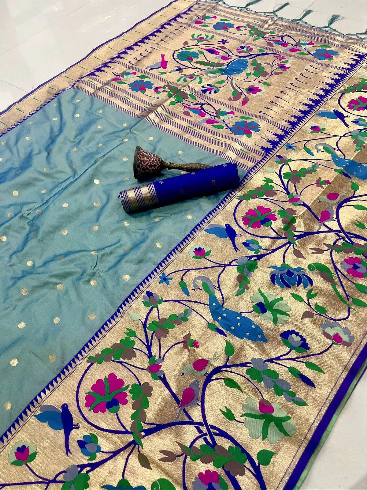 Soft Kanchipuram Tissue Peacock Paithani Silk Saree