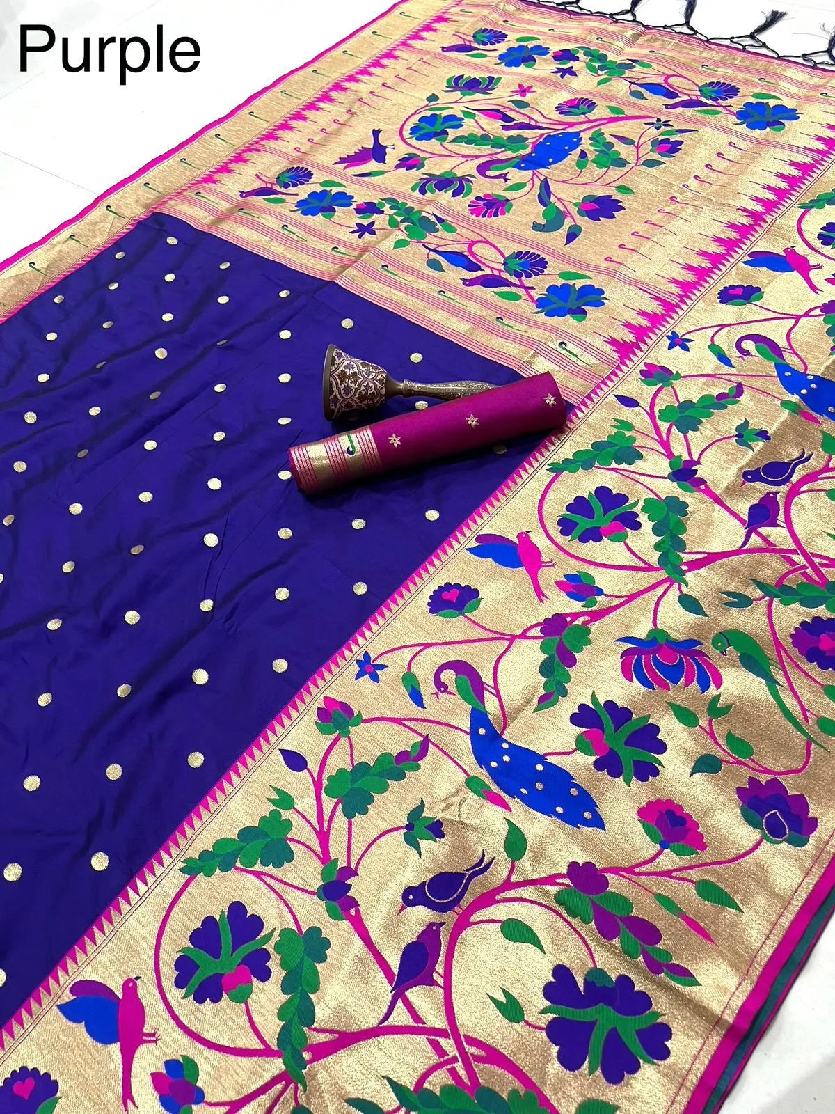 Soft Kanchipuram Tissue Peacock Paithani Silk Saree