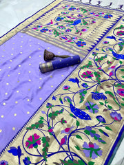 Soft Kanchipuram Tissue Peacock Paithani Silk Saree