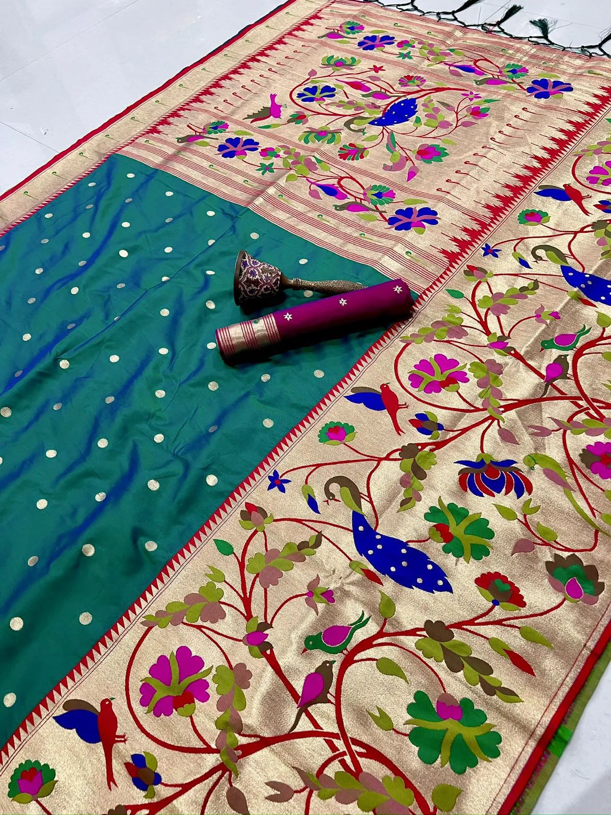 Soft Kanchipuram Tissue Peacock Paithani Silk Saree