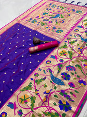 Soft Kanchipuram Tissue Peacock Paithani Silk Saree