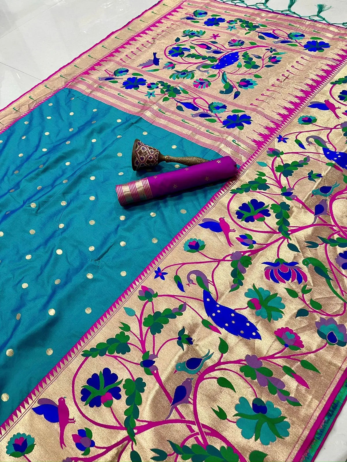 Soft Kanchipuram Tissue Peacock Paithani Silk Saree
