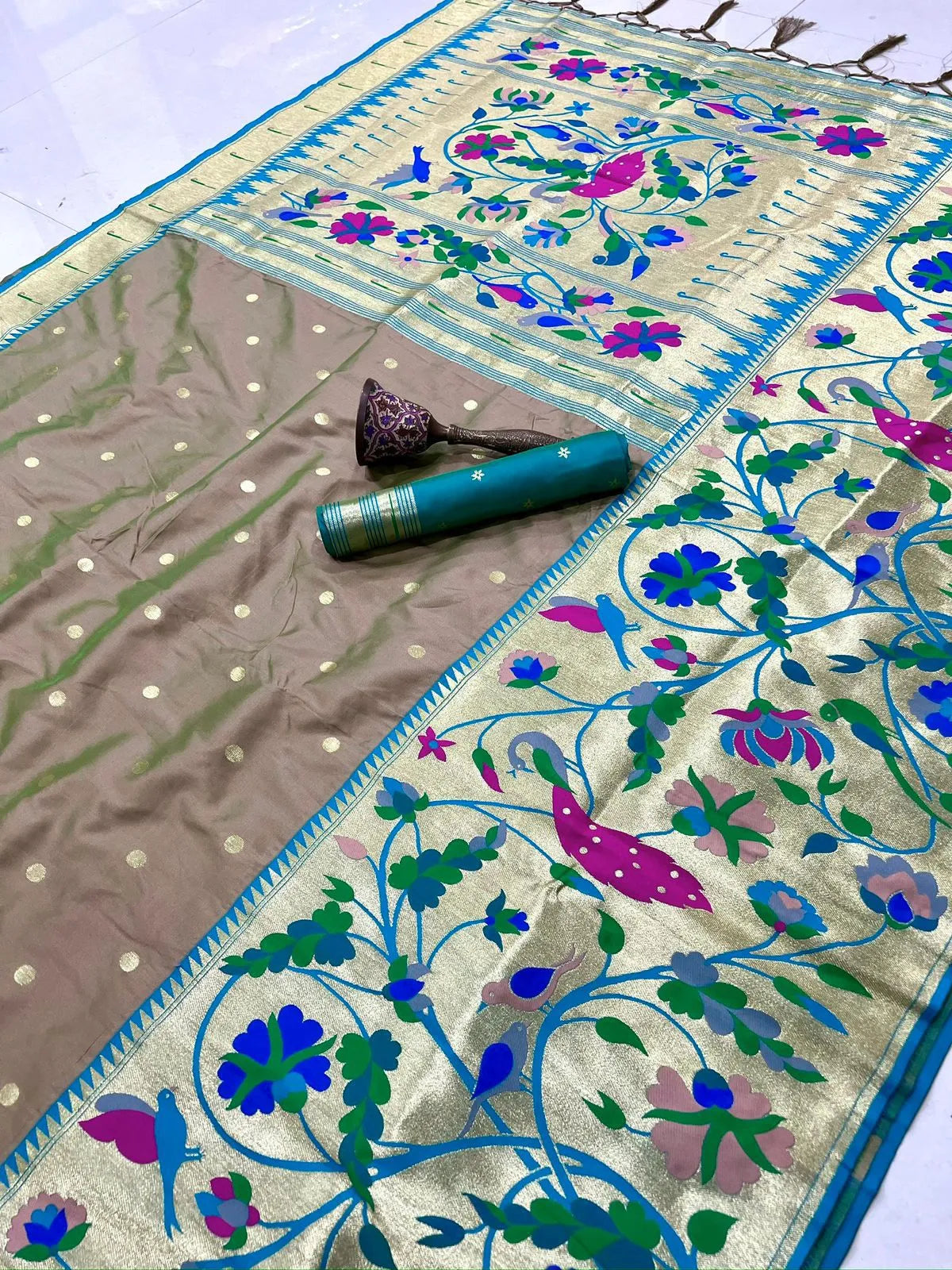 Soft Kanchipuram Tissue Peacock Paithani Silk Saree