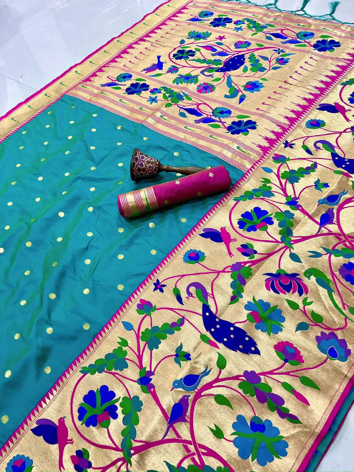 Soft Kanchipuram Tissue Peacock Paithani Silk Saree