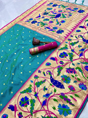 Soft Kanchipuram Tissue Peacock Paithani Silk Saree