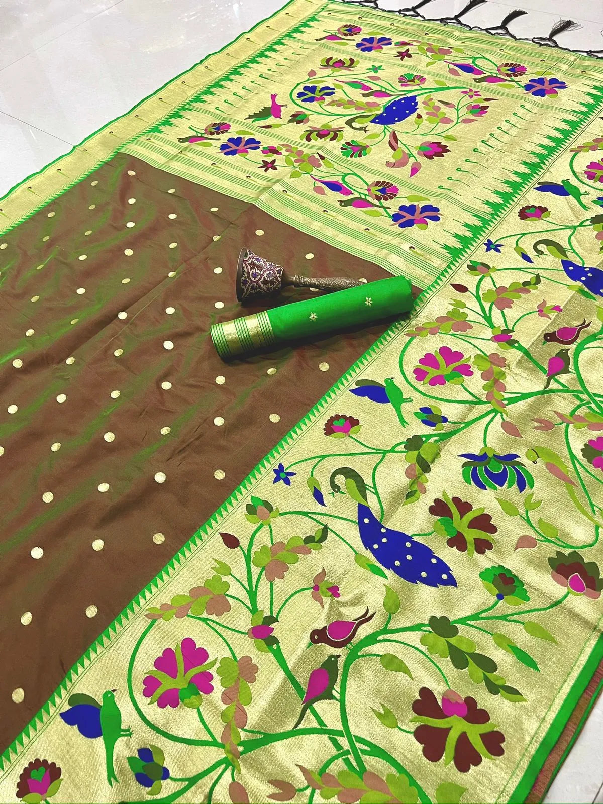 Soft Kanchipuram Tissue Peacock Paithani Silk Saree