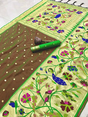 Soft Kanchipuram Tissue Peacock Paithani Silk Saree