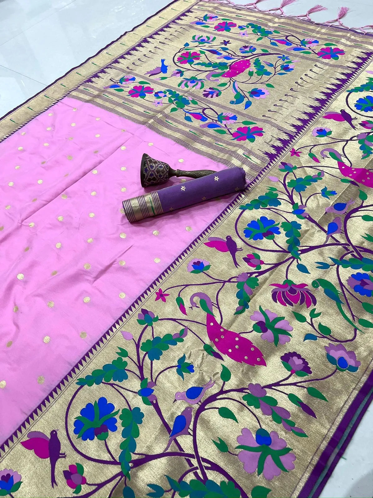 Soft Kanchipuram Tissue Peacock Paithani Silk Saree