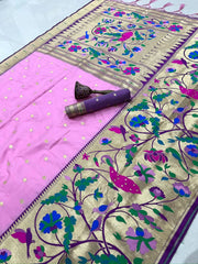 Soft Kanchipuram Tissue Peacock Paithani Silk Saree
