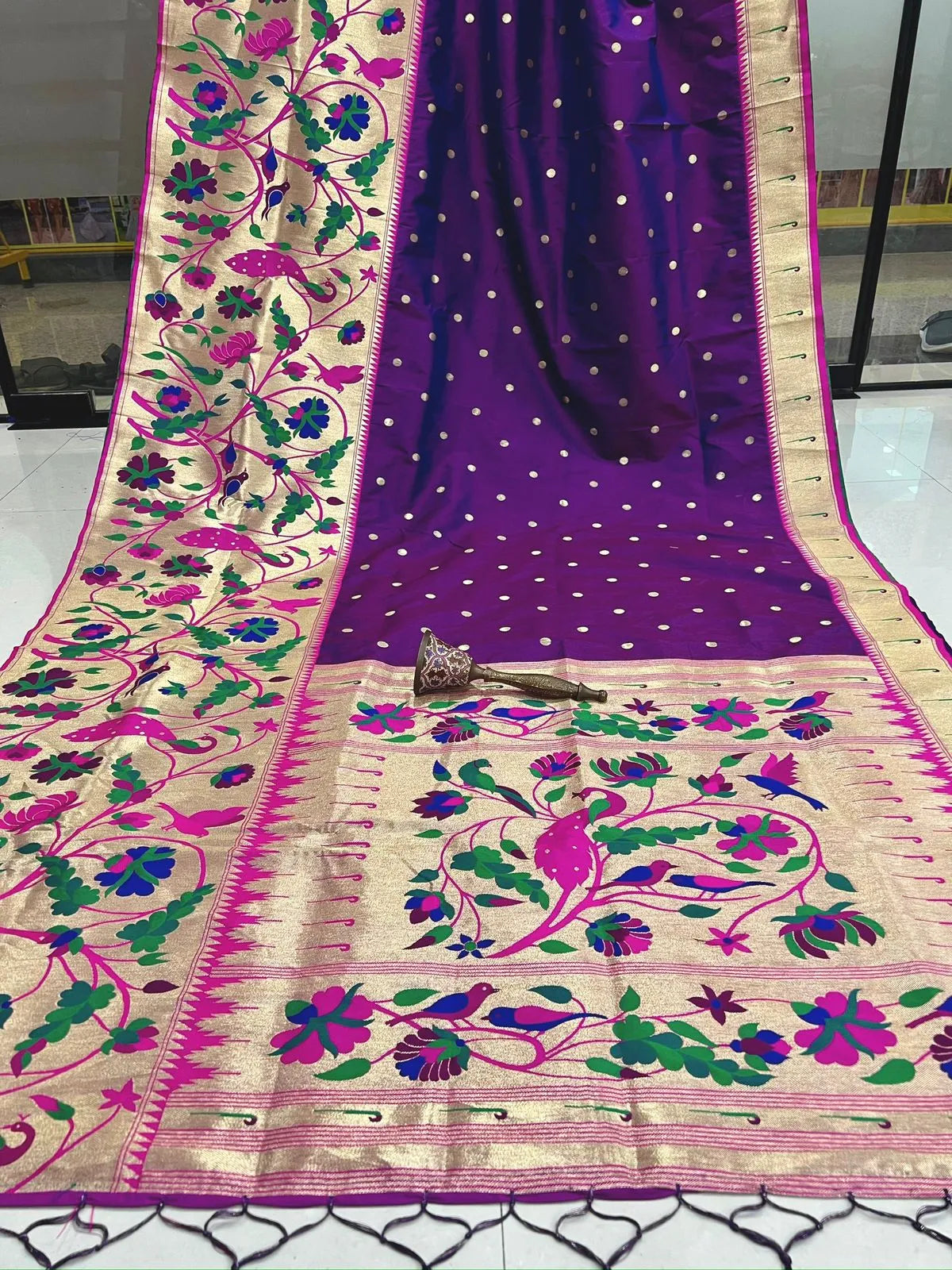 Soft Kanchipuram Tissue Peacock Paithani Silk Saree