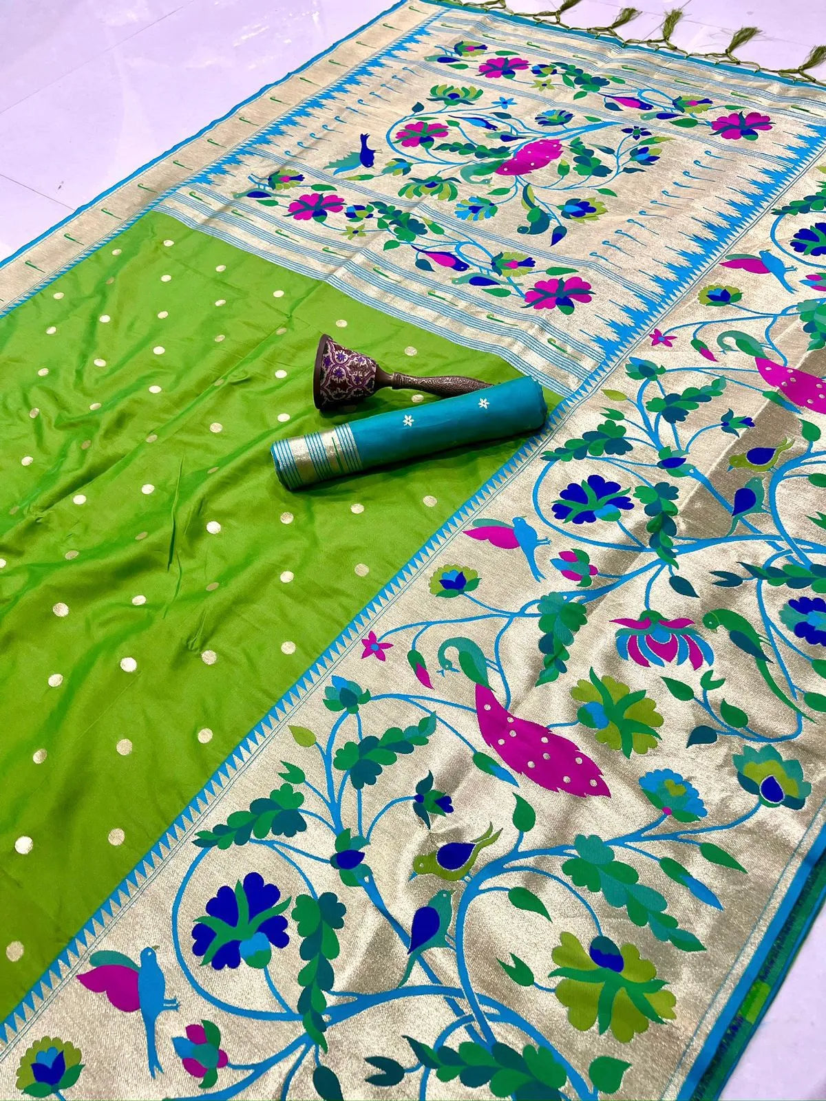 Soft Kanchipuram Tissue Peacock Paithani Silk Saree