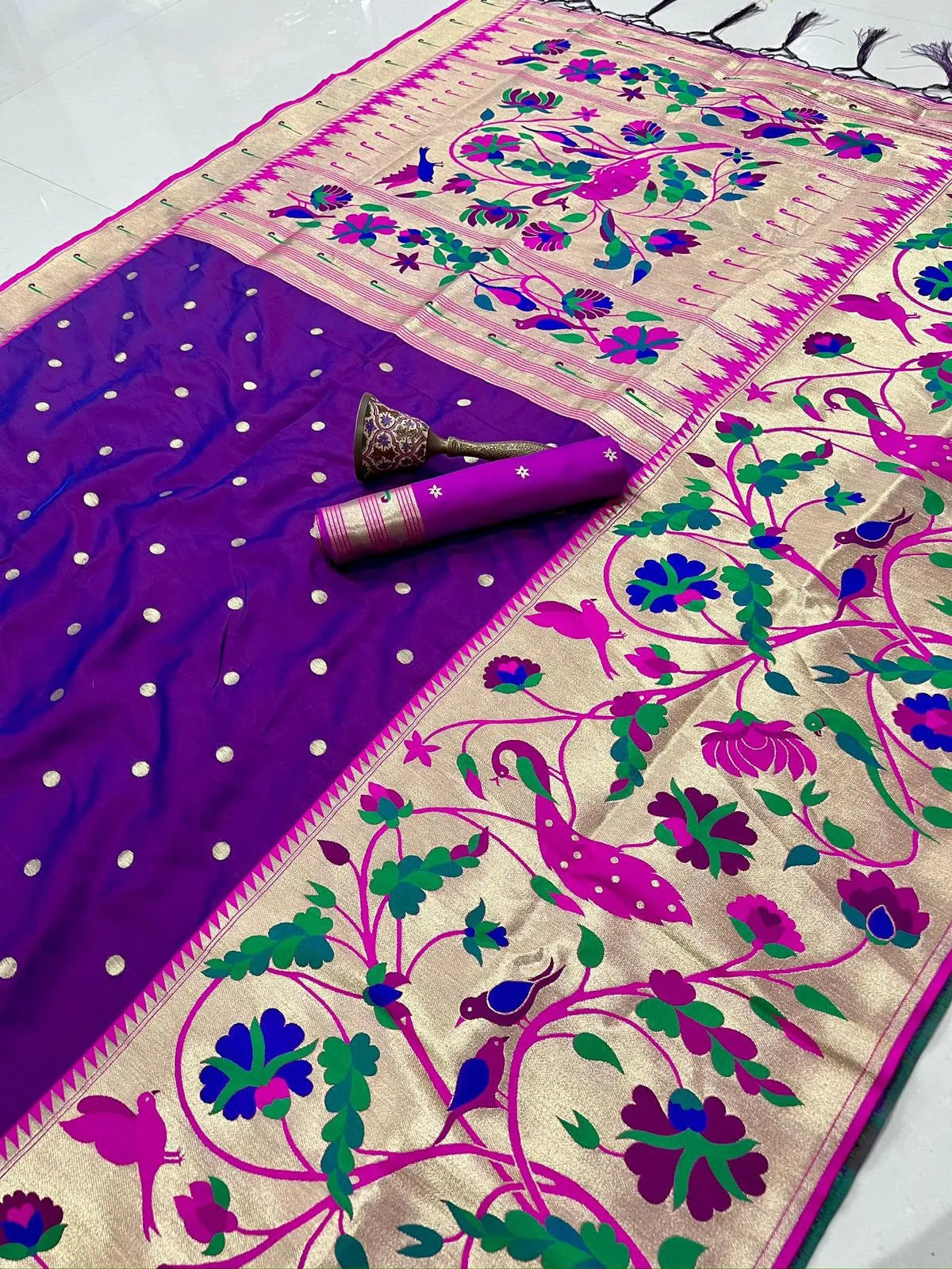 Soft Kanchipuram Tissue Peacock Paithani Silk Saree