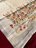 Pure Tussar Silk Embroidery Saree