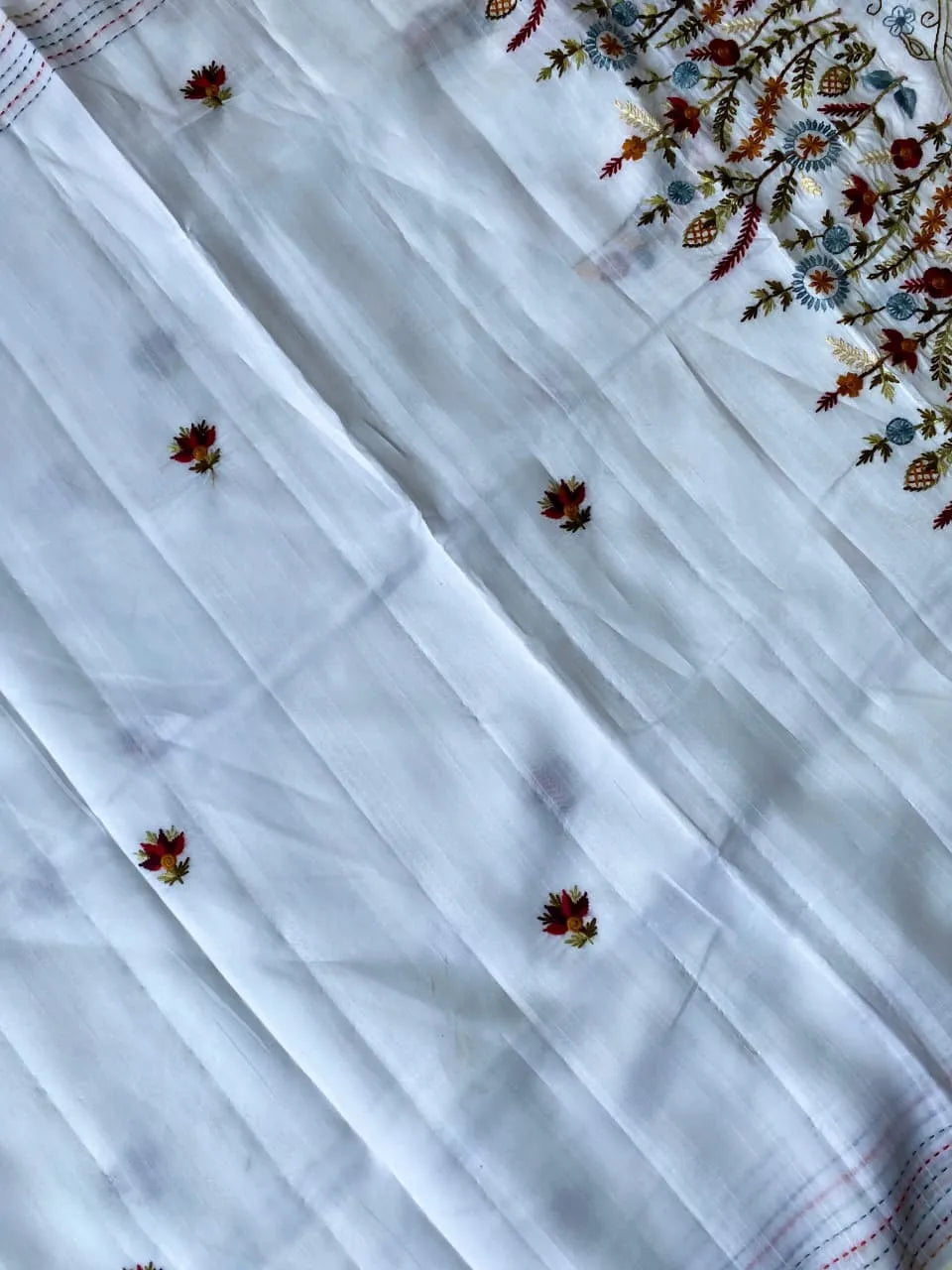 Pure Tussar Silk Embroidery Saree