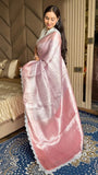 Banarasi Tissue Silk Pastel Pink Saree