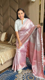 Banarasi Tissue Silk Pastel Pink Saree