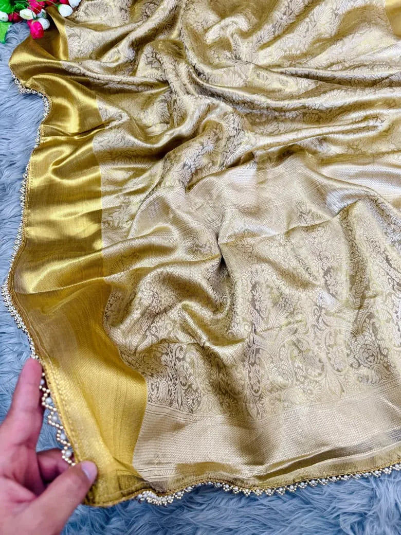 Inspired by Nita ji, Golden Tissue Silk Saree