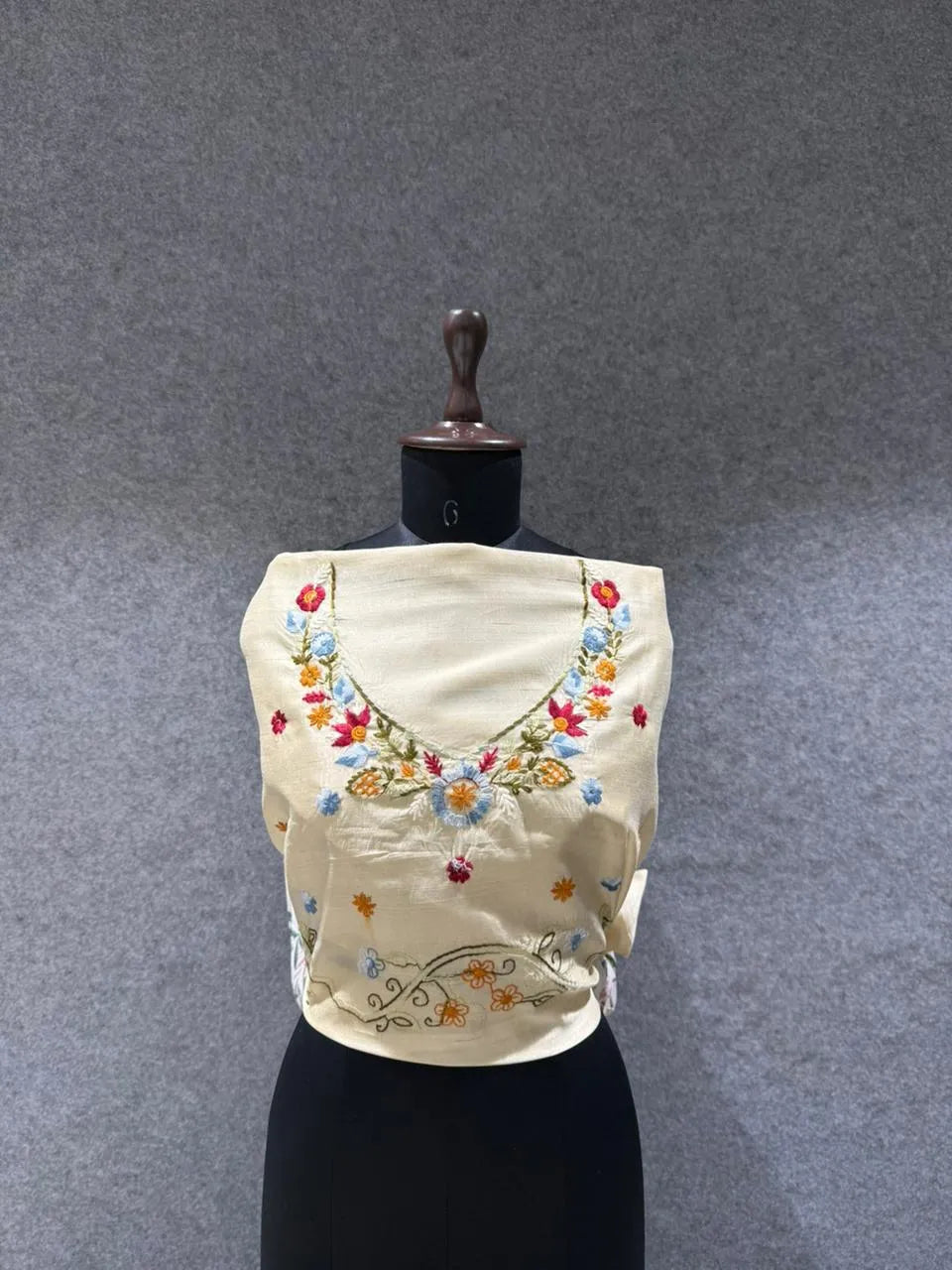 Pure Tussar Silk Embroidery Saree