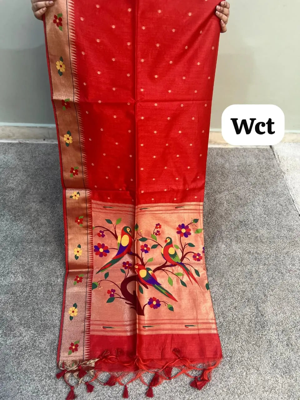 Phoolmala Paithani Soft Khadi Raw Silk Saree
