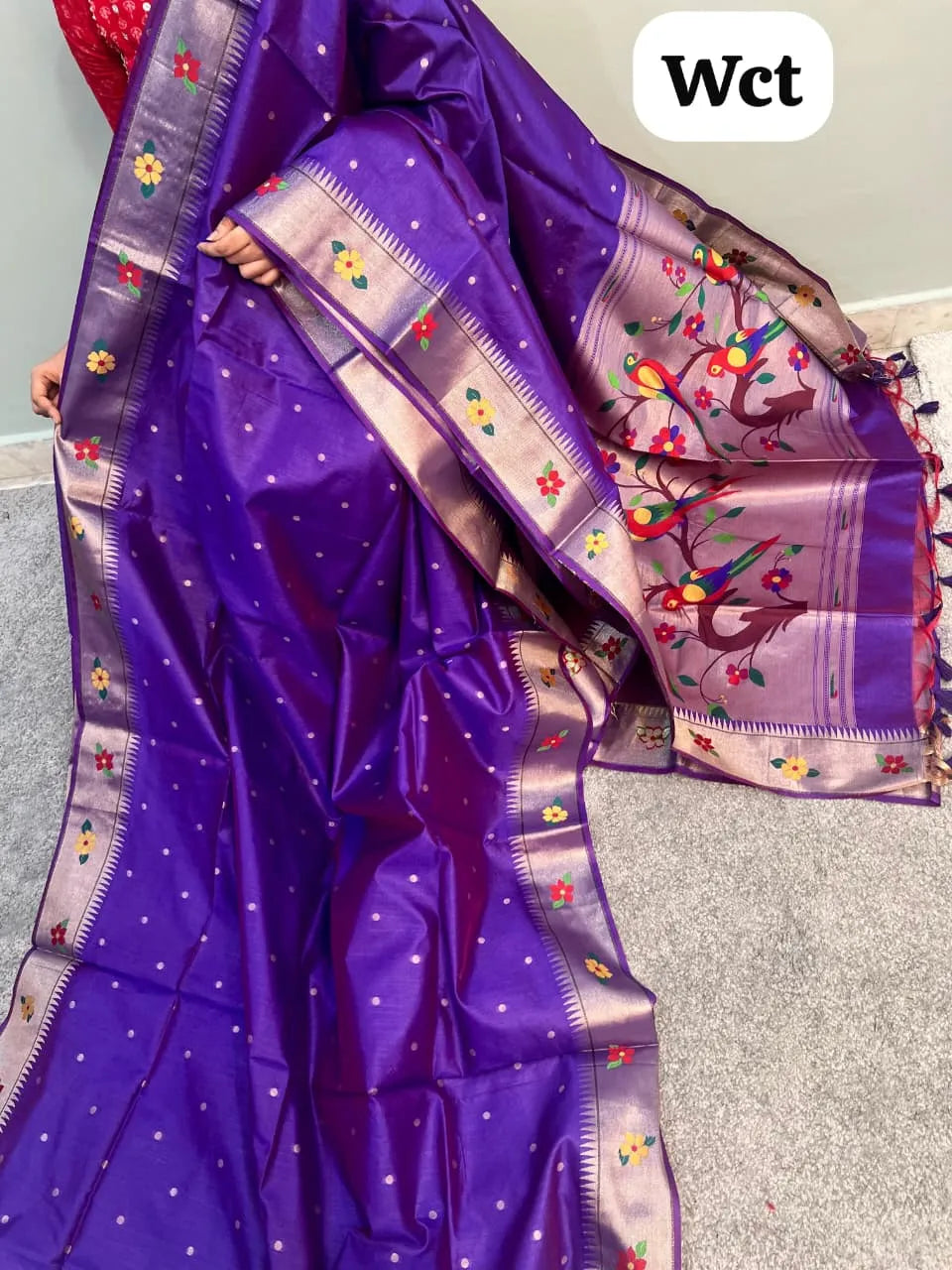Phoolmala Paithani Soft Khadi Raw Silk Saree