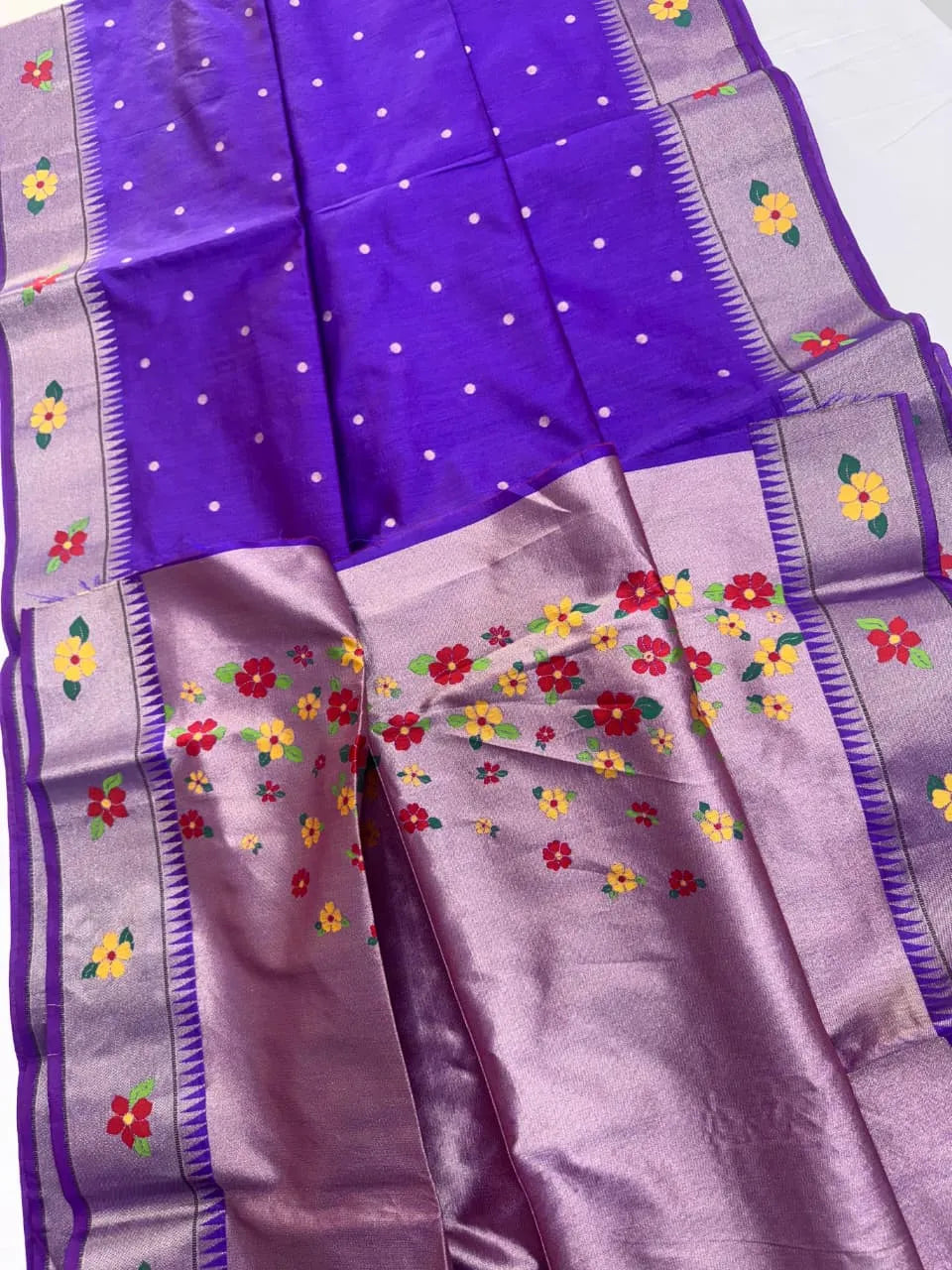 Phoolmala Paithani Soft Khadi Raw Silk Saree