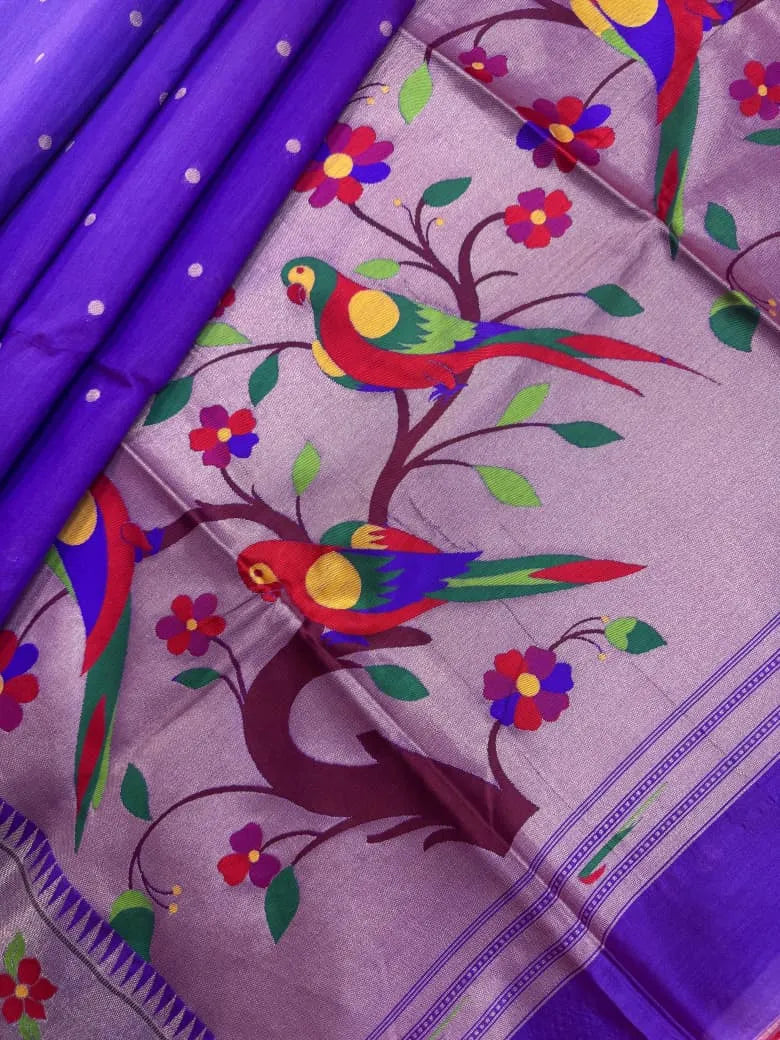 Phoolmala Paithani Soft Khadi Raw Silk Saree