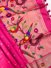 Phoolmala Paithani Soft Khadi Raw Silk Saree