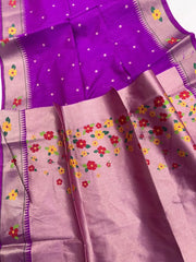 Phoolmala Paithani Soft Khadi Raw Silk Saree