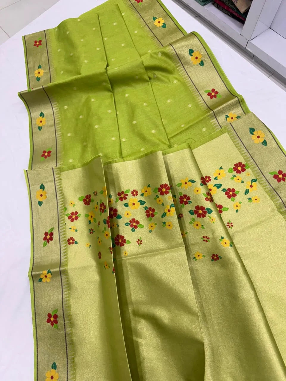 Phoolmala Paithani Soft Khadi Raw Silk Saree