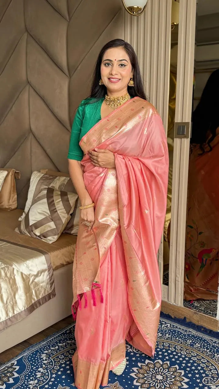 Beautiful Global Triple Muniya Paithani Border Saree
