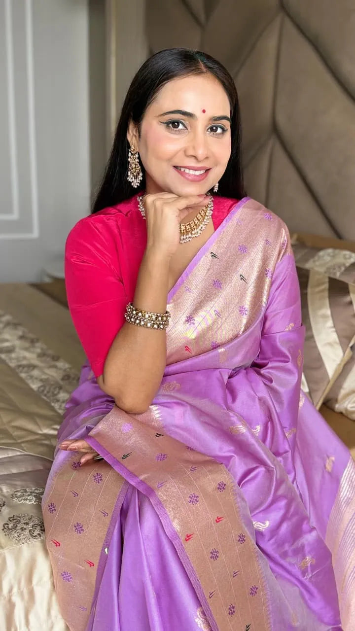 Beautiful Global Triple Muniya Paithani Border Saree