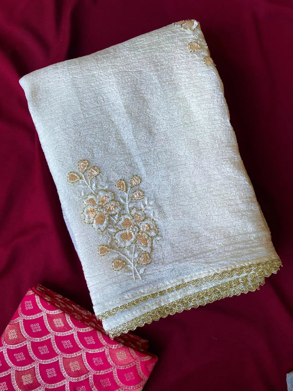 Bember Crush Hand-Embroidered Saree