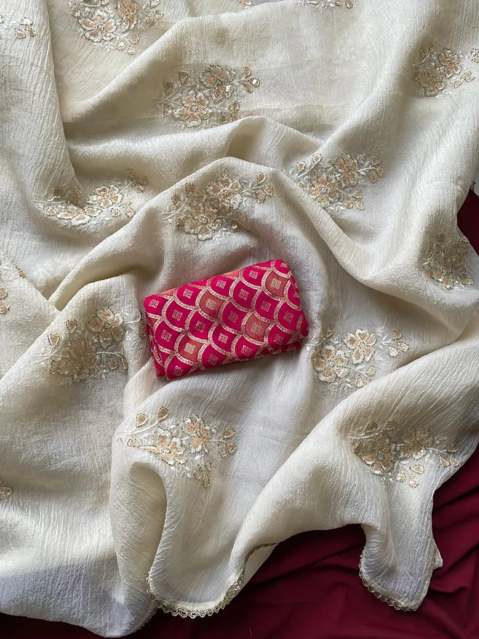 Bember Crush Hand-Embroidered Saree