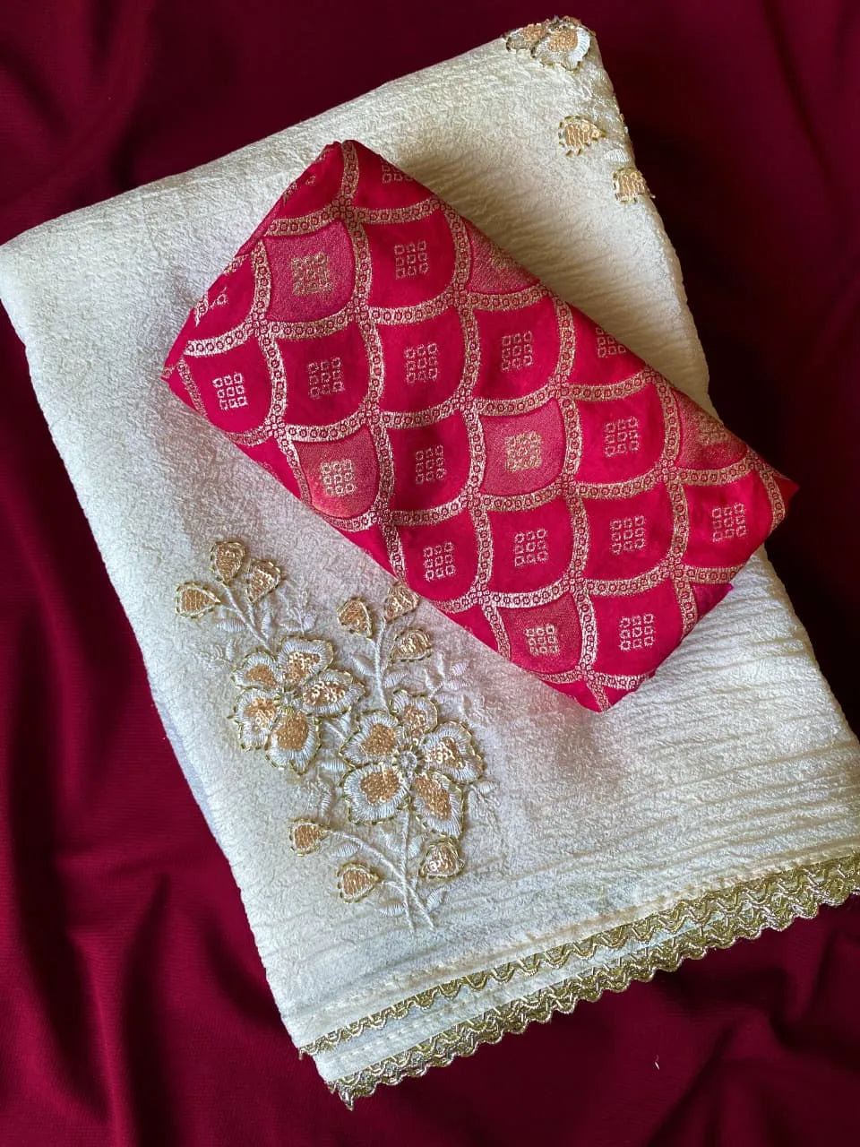 Bember Crush Hand-Embroidered Saree