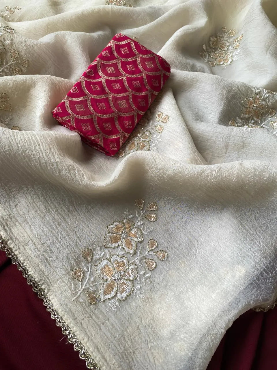 Bember Crush Hand-Embroidered Saree