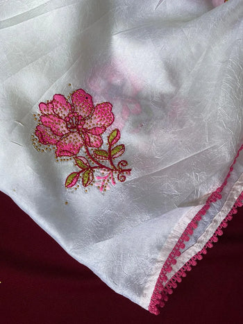 Pure Crush Chinon Designer Saree