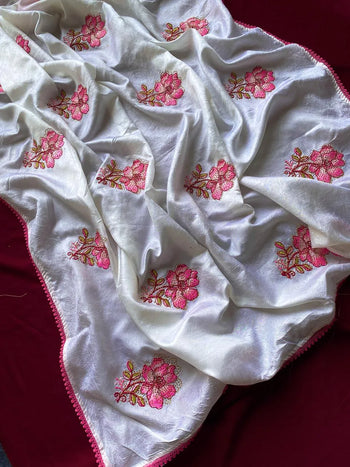 Pure Crush Chinon Designer Saree