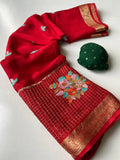 Premium Chinon Chiffon Embroidery Saree