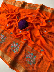 Premium Chinon Chiffon Embroidery Saree
