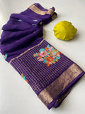 Premium Chinon Chiffon Embroidery Saree