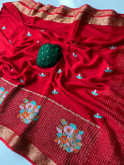 Premium Chinon Chiffon Embroidery Saree