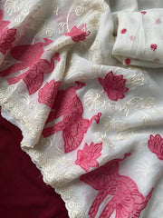 Premium Crunchy Silk Appliqué Border Saree