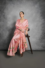 Soft Tussar Silk Beautiful Lotus Printed Saree