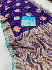 Luxury Banarasi Jaal Design Sarees